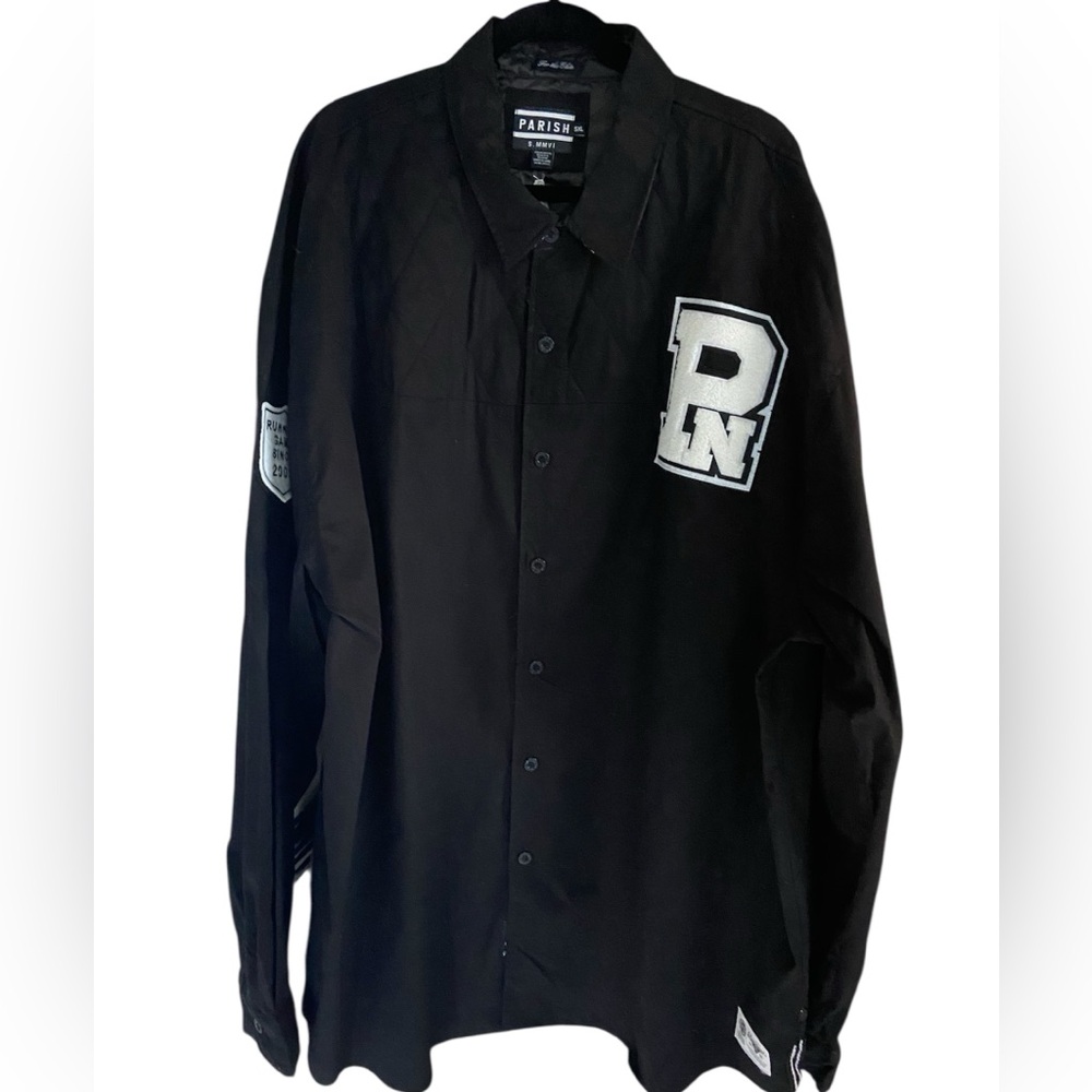 Parish men’s vintage long sleeve 100% shirt, great details on shirt 5XL